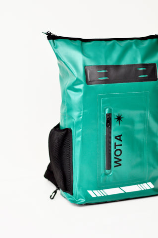 30-Liter Water Green Backpack with Sealed Zippers