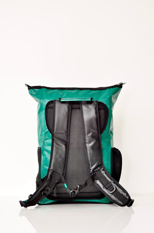 30-Liter Water Green Backpack with Sealed Zippers