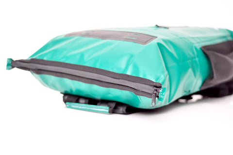 30-Liter Water Green Backpack with Sealed Zippers