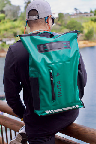 30-Liter Water Green Backpack with Sealed Zippers